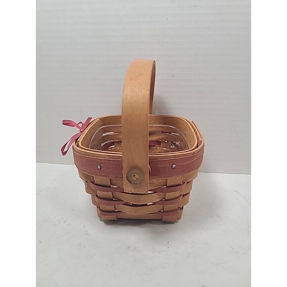 Vintage Longaberger 1995 Small Berry Basket Heart Sentiments Tie On - Picture 4 of 7